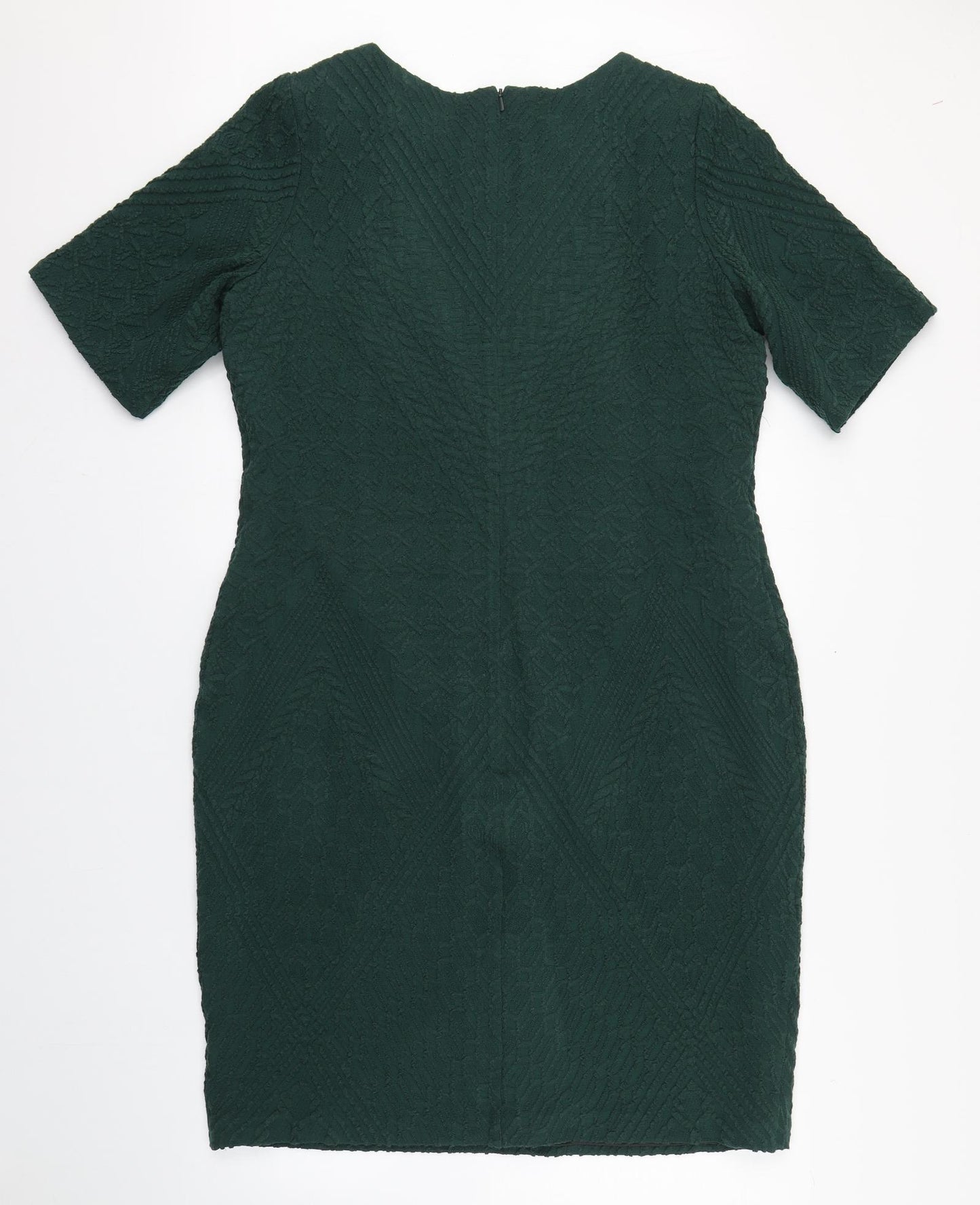 Per Una Womens Green  Acrylic Sheath  Size 18  Round Neck Zip