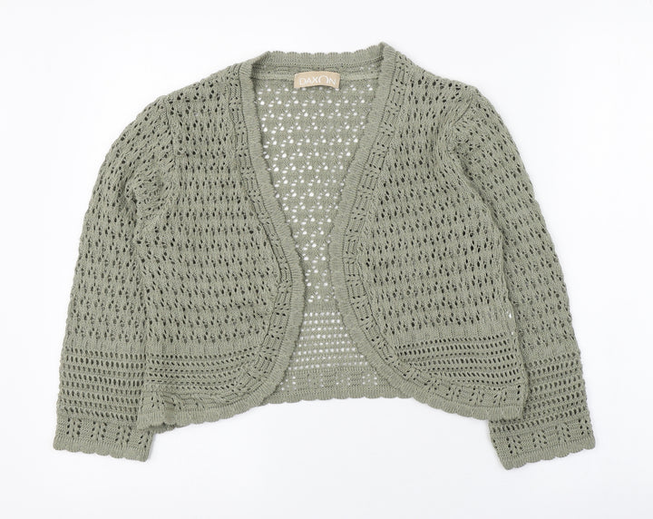 Daxon Womens Green V-Neck Cotton Cardigan Jumper Size 12