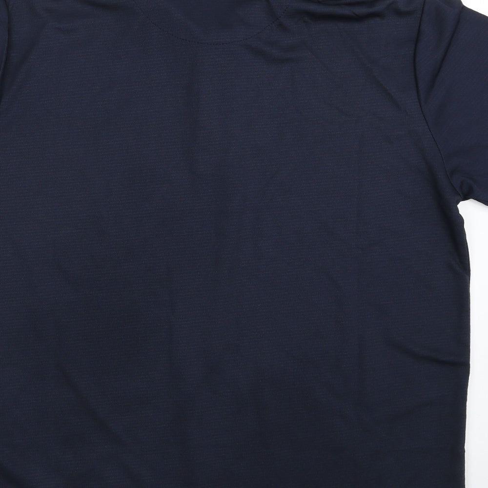 Slazenger Mens Blue  100% Polyester Pullover Polo Size M Collared Button