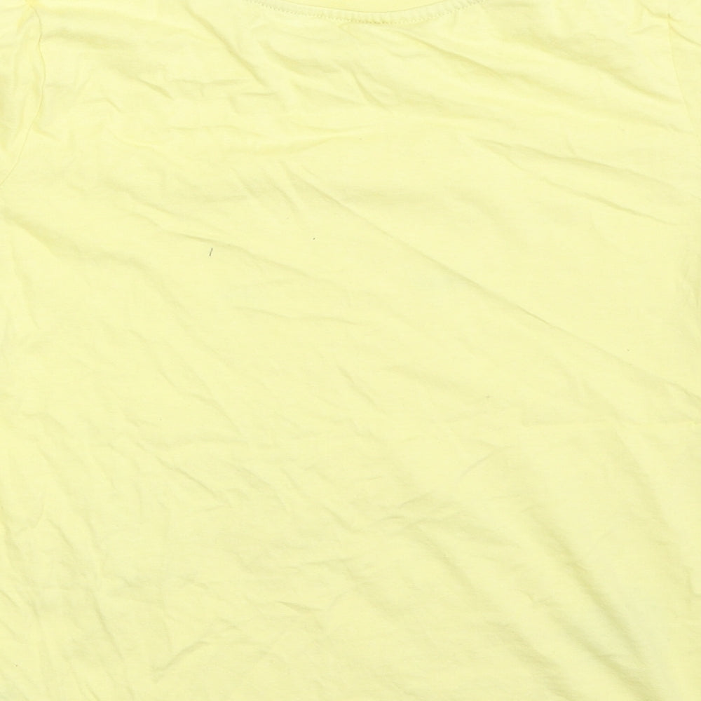 Dunnes Stores Girls Yellow  100% Cotton Pullover T-Shirt Size 9-10 Years Crew Neck Pullover - Hello Summer