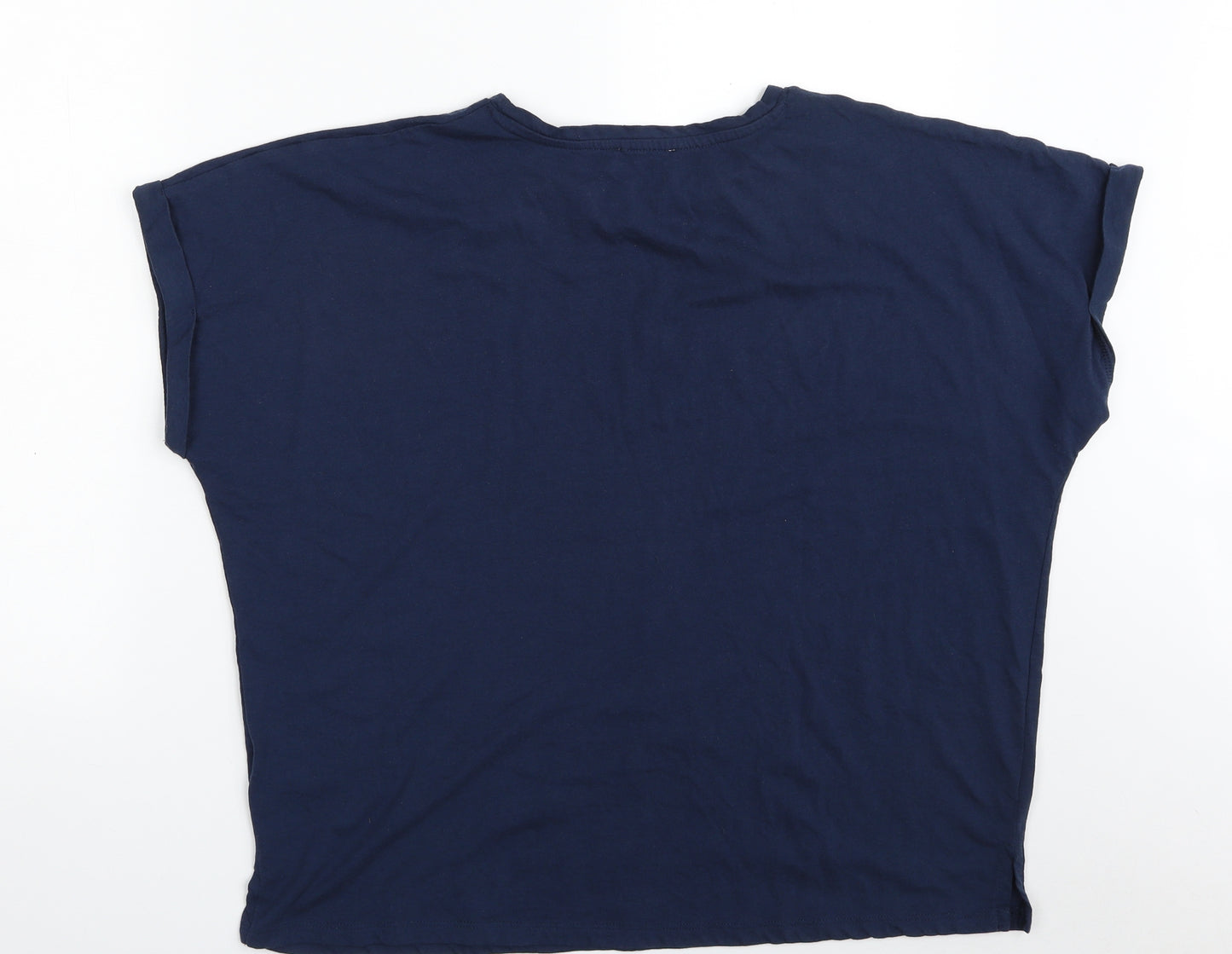 Matalan Womens Blue  Cotton Basic T-Shirt Size L Crew Neck - Be kind to yourself