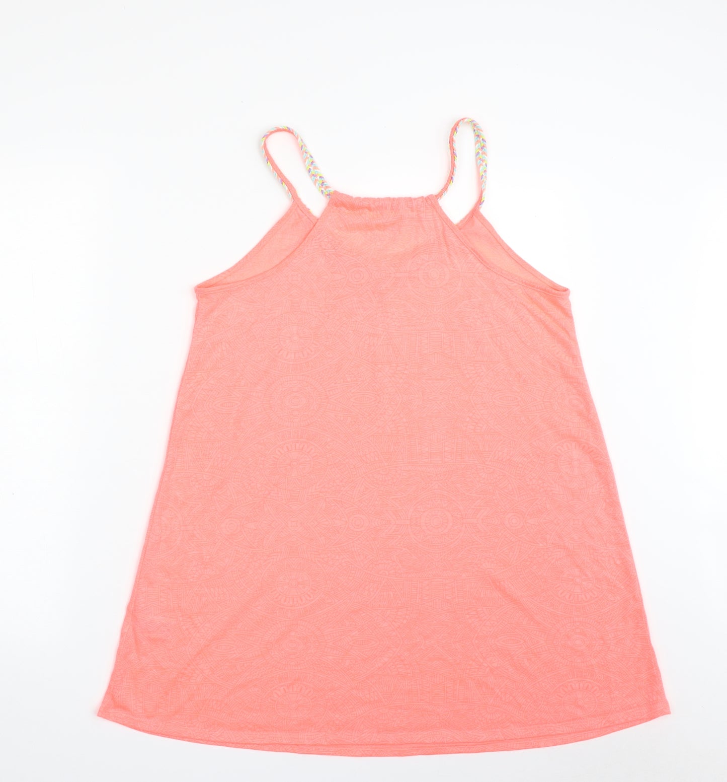 Matalan Womens Pink Geometric Polyester Basic Tank Size 12 Scoop Neck - Holiday