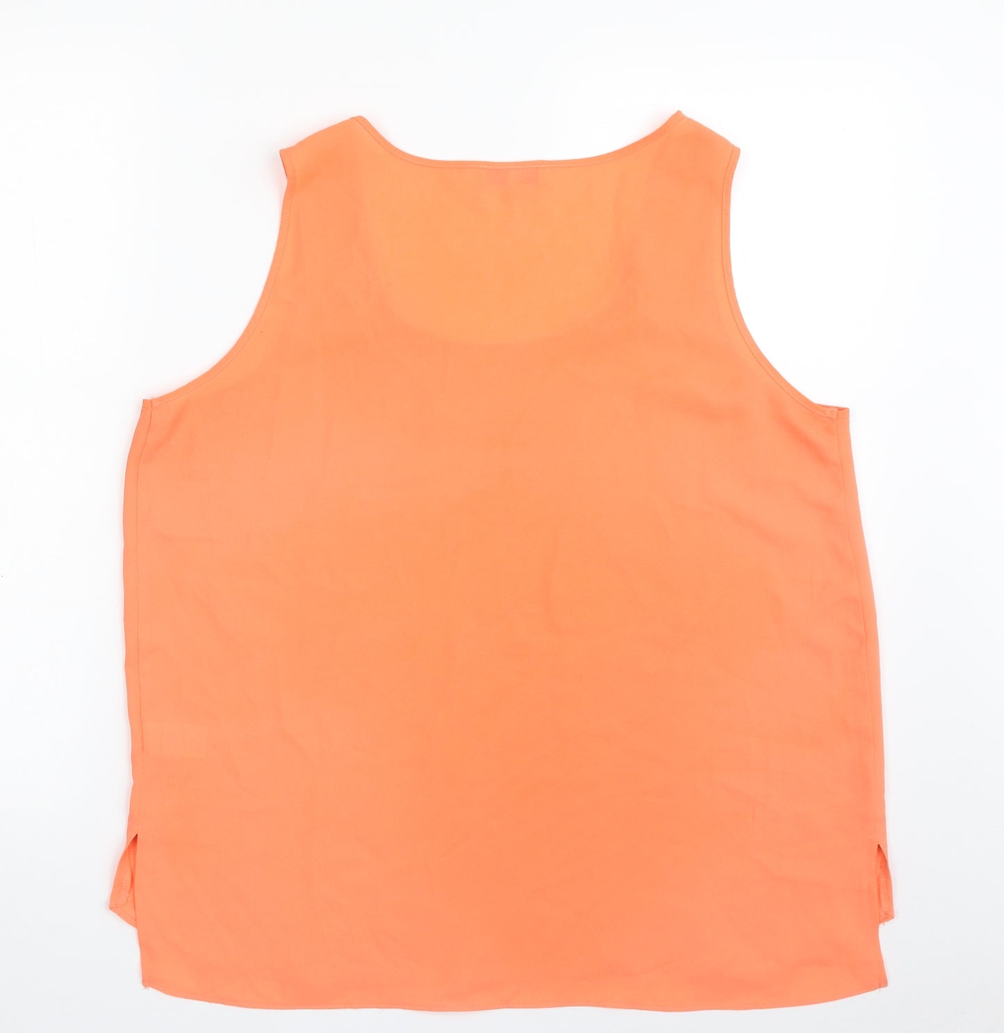 Papaya Womens Orange  Polyester Basic Blouse Size 14 Scoop Neck - Weekend
