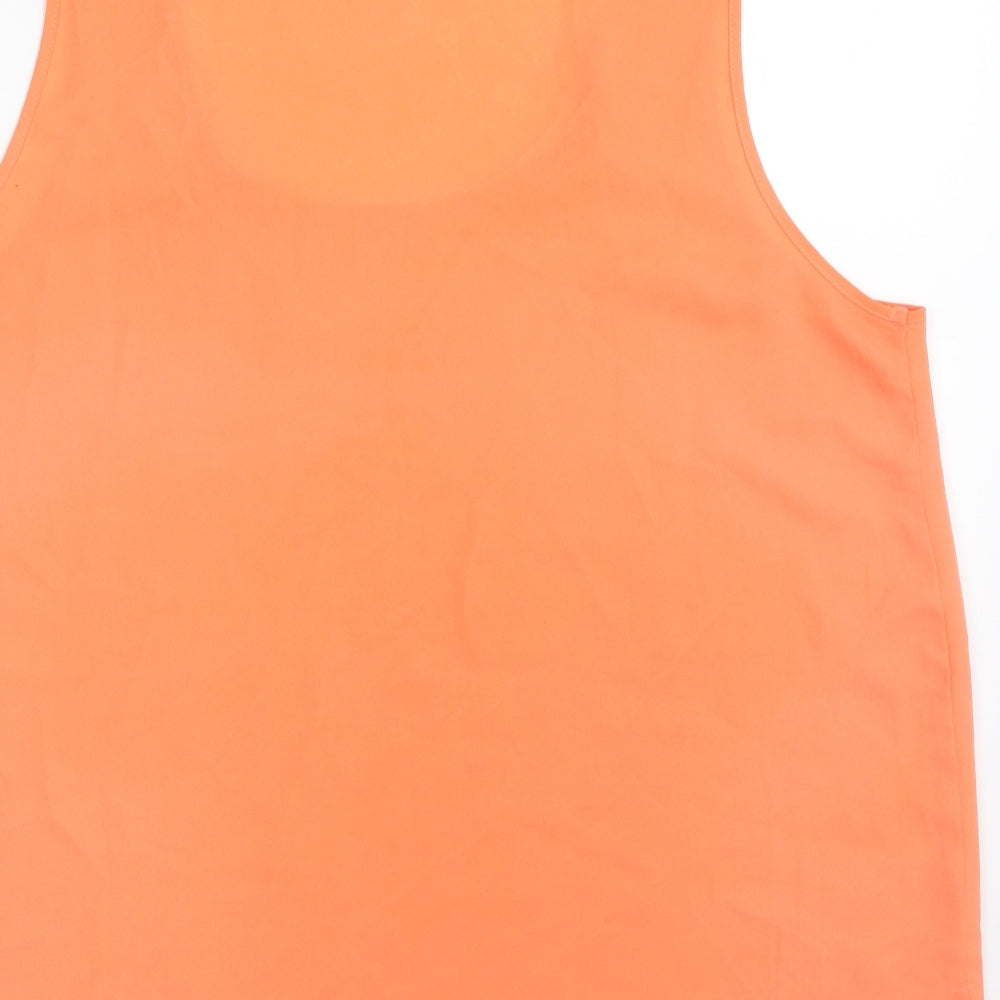 Papaya Womens Orange  Polyester Basic Blouse Size 14 Scoop Neck - Weekend