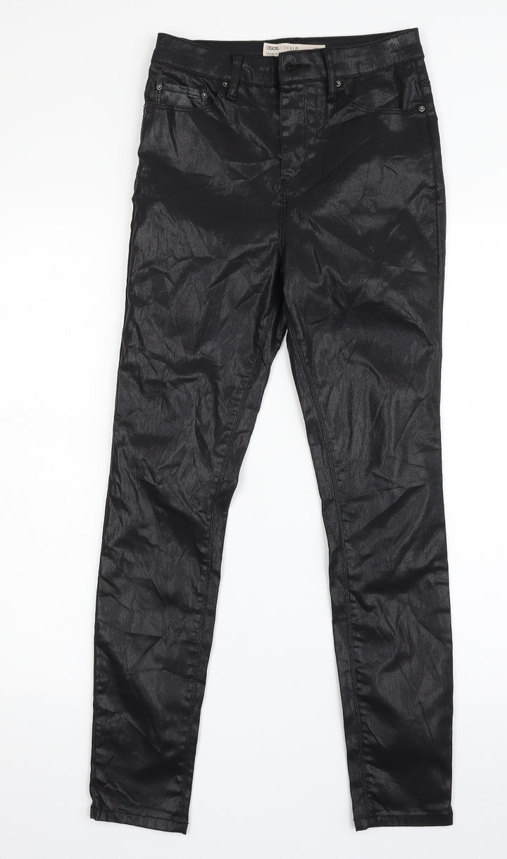 ASOS Womens Black  Cotton Skinny Jeans Size 26 in L27 in Slim Zip