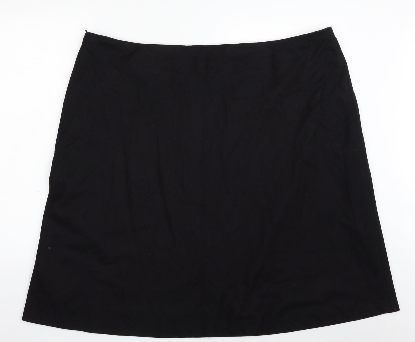 Bonmarché Womens Black  Wool A-Line Skirt Size 24   Zip