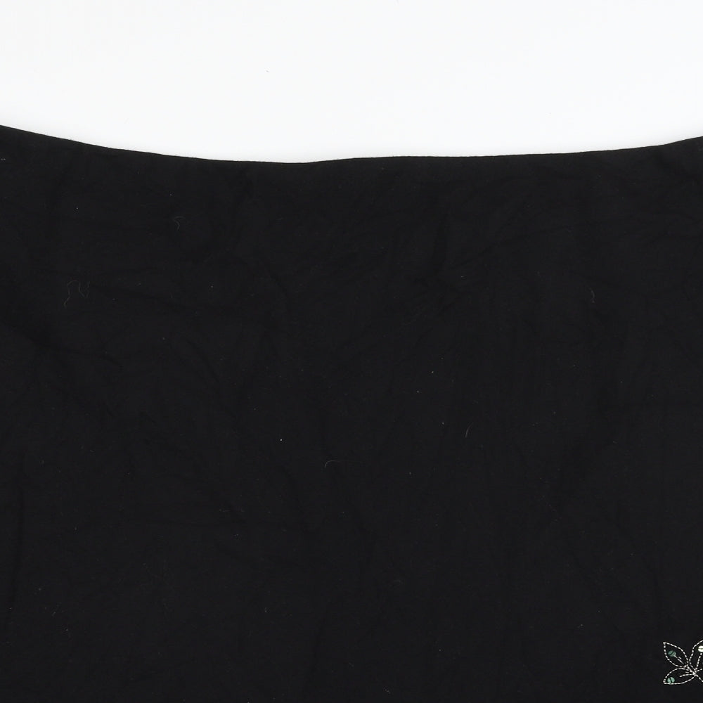 Bonmarché Womens Black  Wool A-Line Skirt Size 24   Zip