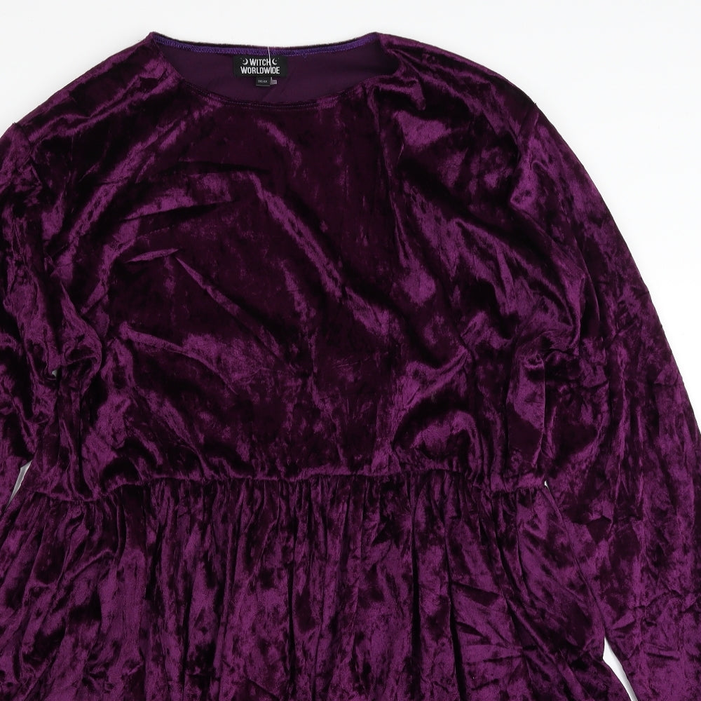Witch Worldwide Womens Purple  Polyester Shift  Size 3XL  Boat Neck Pullover - Size 3X/4x