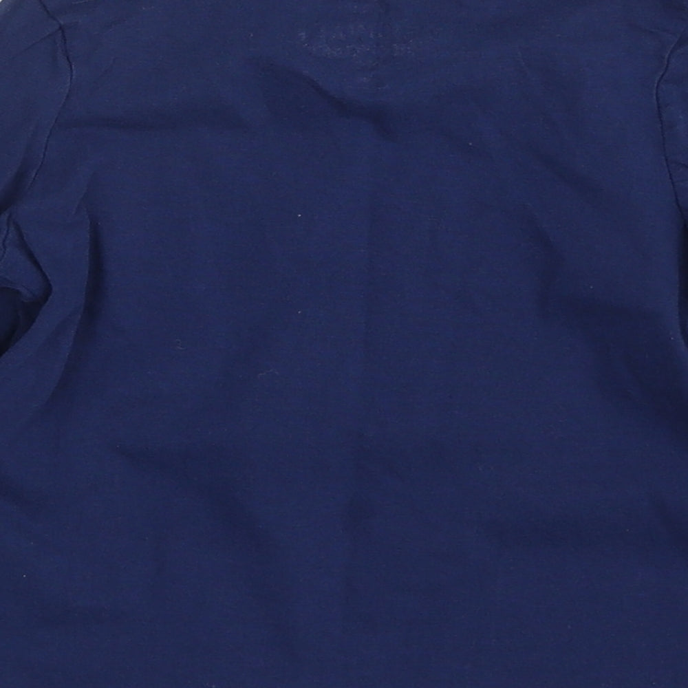 Marks and Spencer Girls Blue Batik Cotton Pullover T-Shirt Size 2-3 Years Crew Neck Pullover - Always Together