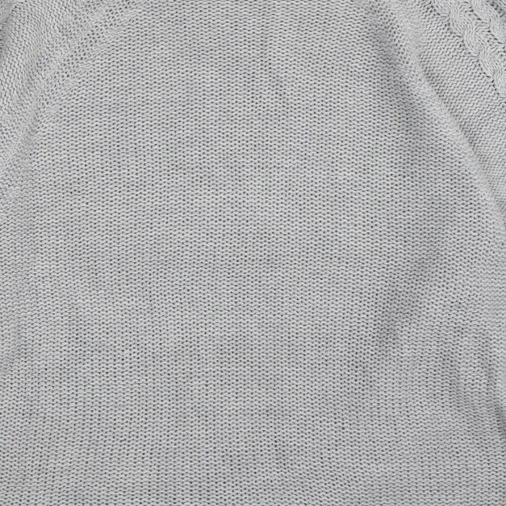 Pep&Co Womens Grey High Neck  Acrylic Pullover Jumper Size L