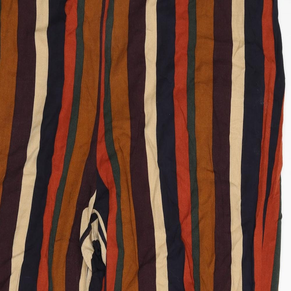 TU Womens Multicoloured Striped Viscose Jogger Trousers Size 22 L29 in Regular