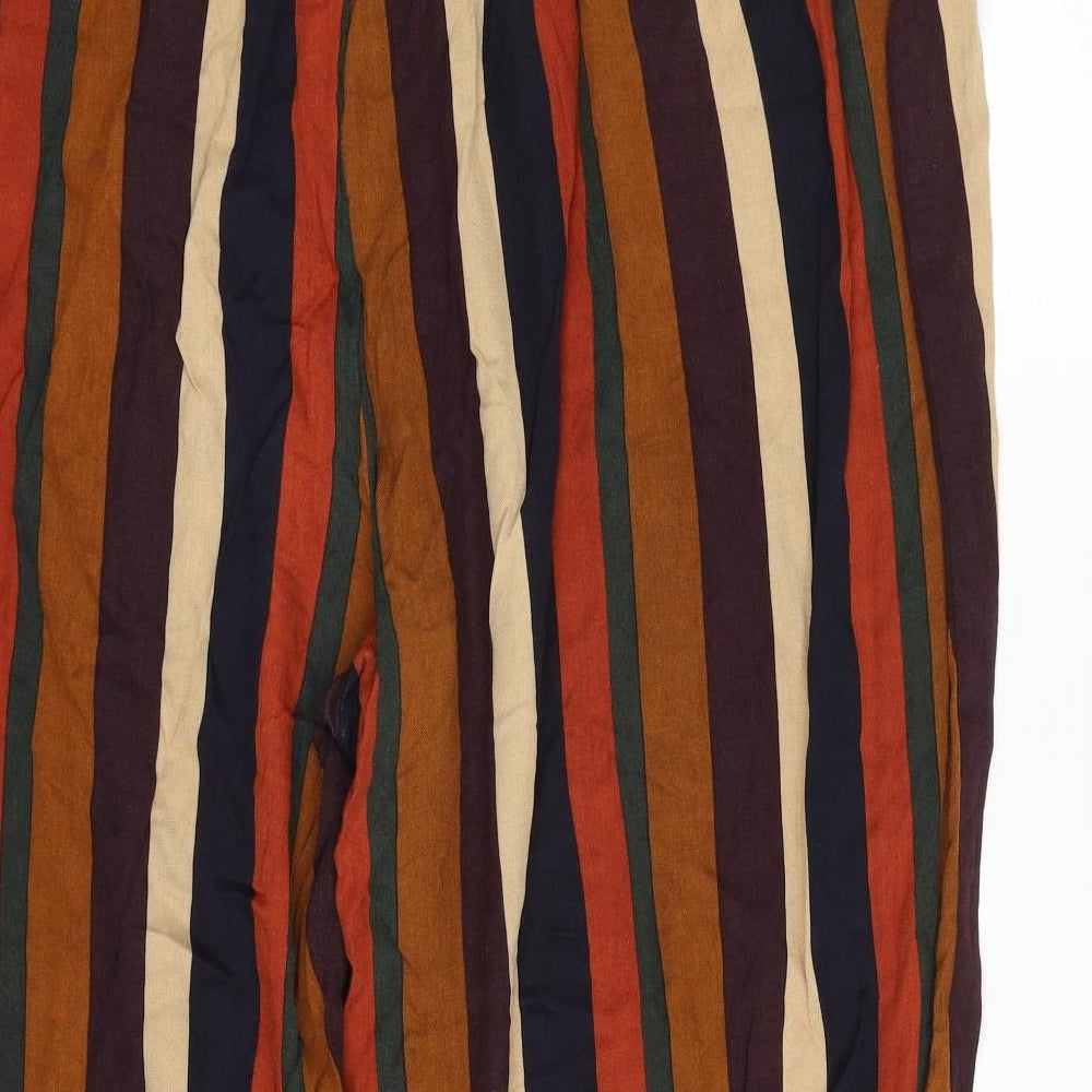 TU Womens Multicoloured Striped Viscose Jogger Trousers Size 22 L29 in Regular