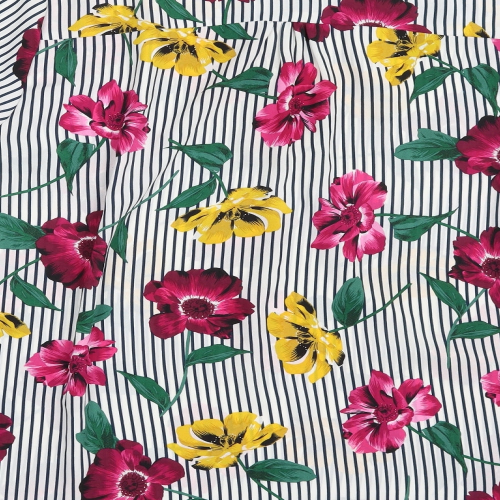 TU Womens Multicoloured Floral Polyester Basic Blouse Size 24 V-Neck
