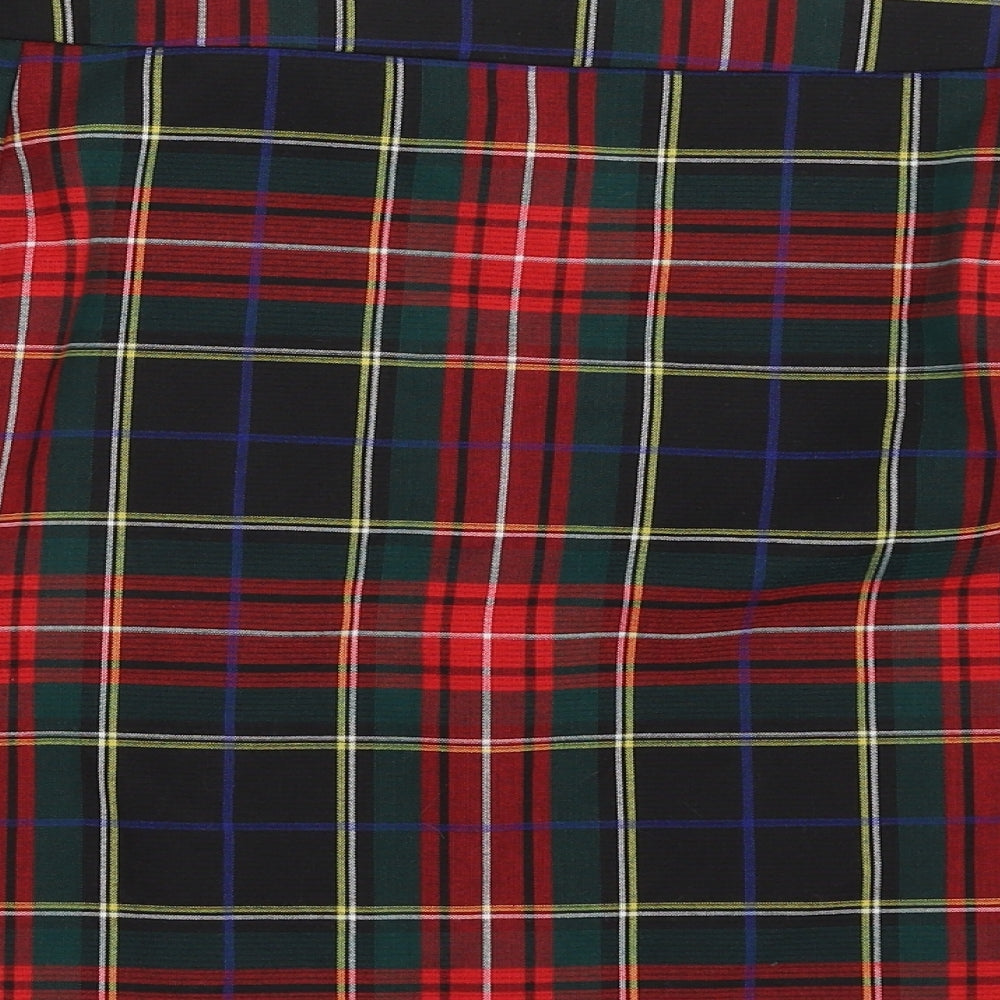 TU Womens Multicoloured Plaid Polyester A-Line Skirt Size 22   Zip