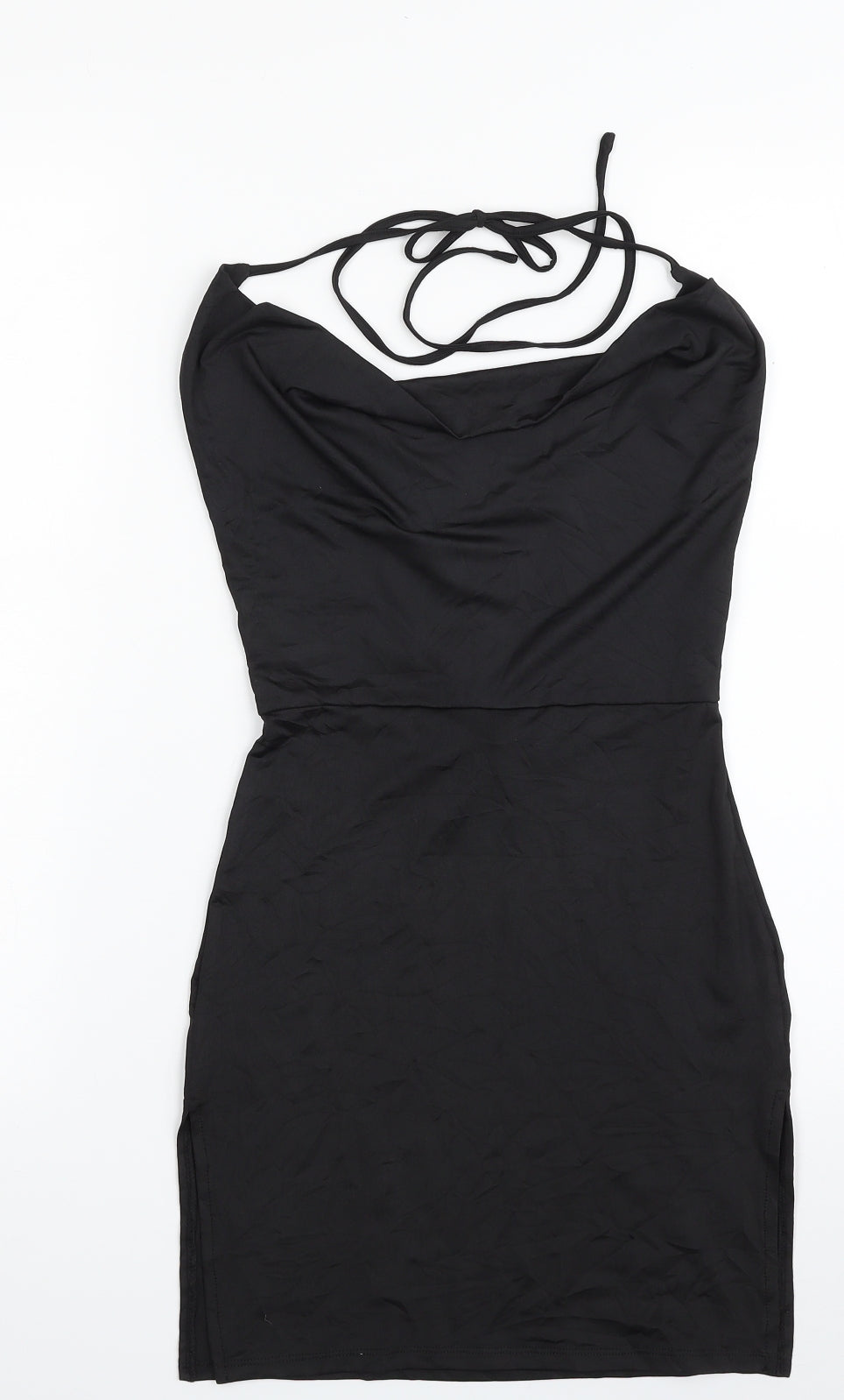 Fashion Nova Womens Black  Polyester Fit & Flare  Size XS  Halter Pullover