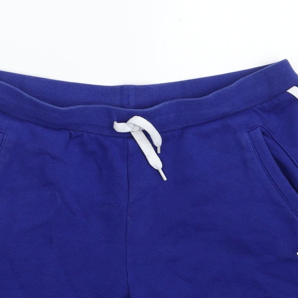 adidas Mens Blue Striped Cotton Sweat Shorts Size 28 in L8 in Regular