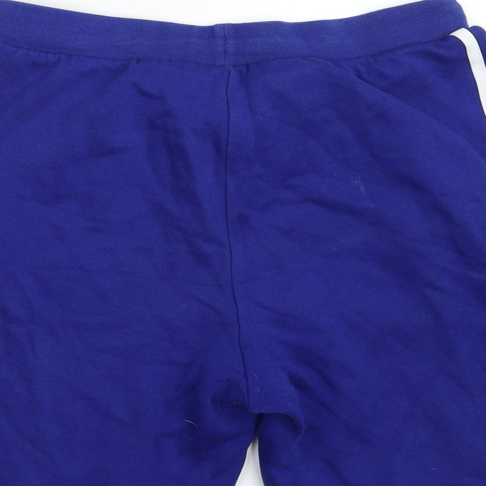 adidas Mens Blue Striped Cotton Sweat Shorts Size 28 in L8 in Regular