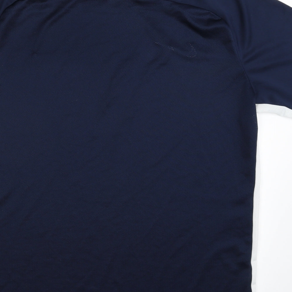 Nike Mens Blue  100% Polyester Pullover T-Shirt Size L Crew Neck Pullover - DRI-FIT