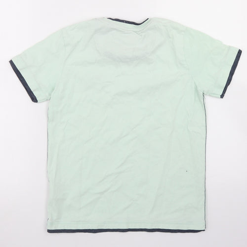 SoulCal&Co Boys Blue  Cotton Basic T-Shirt Size 13 Years Crew Neck