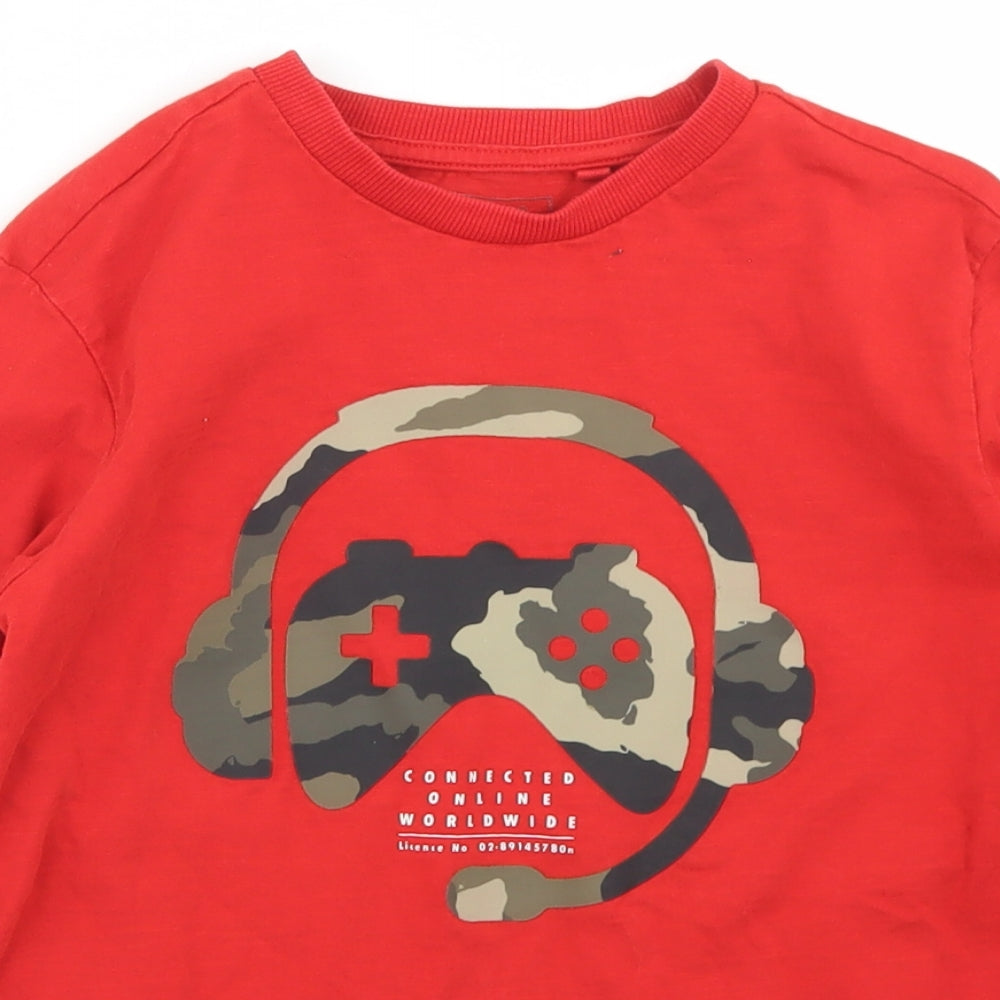 NEXT Boys Red  Cotton Basic T-Shirt Size 8 Years Crew Neck  - gAMING