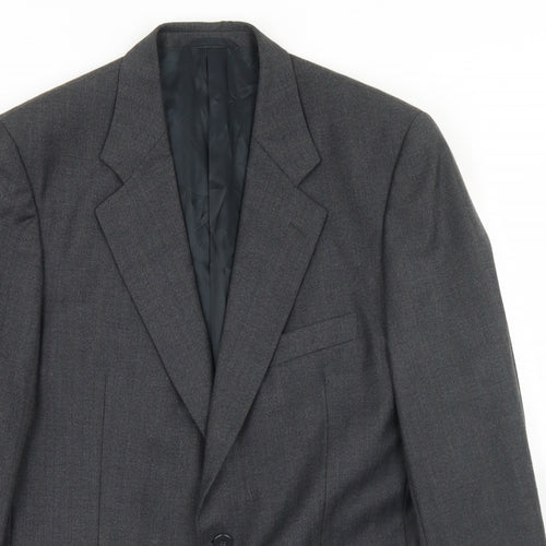 Wellington Mens Grey  Wool Jacket Blazer Size 42