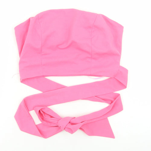 Vera & Lucy Womens Pink  Polyester Cropped Blouse Size M Square Neck