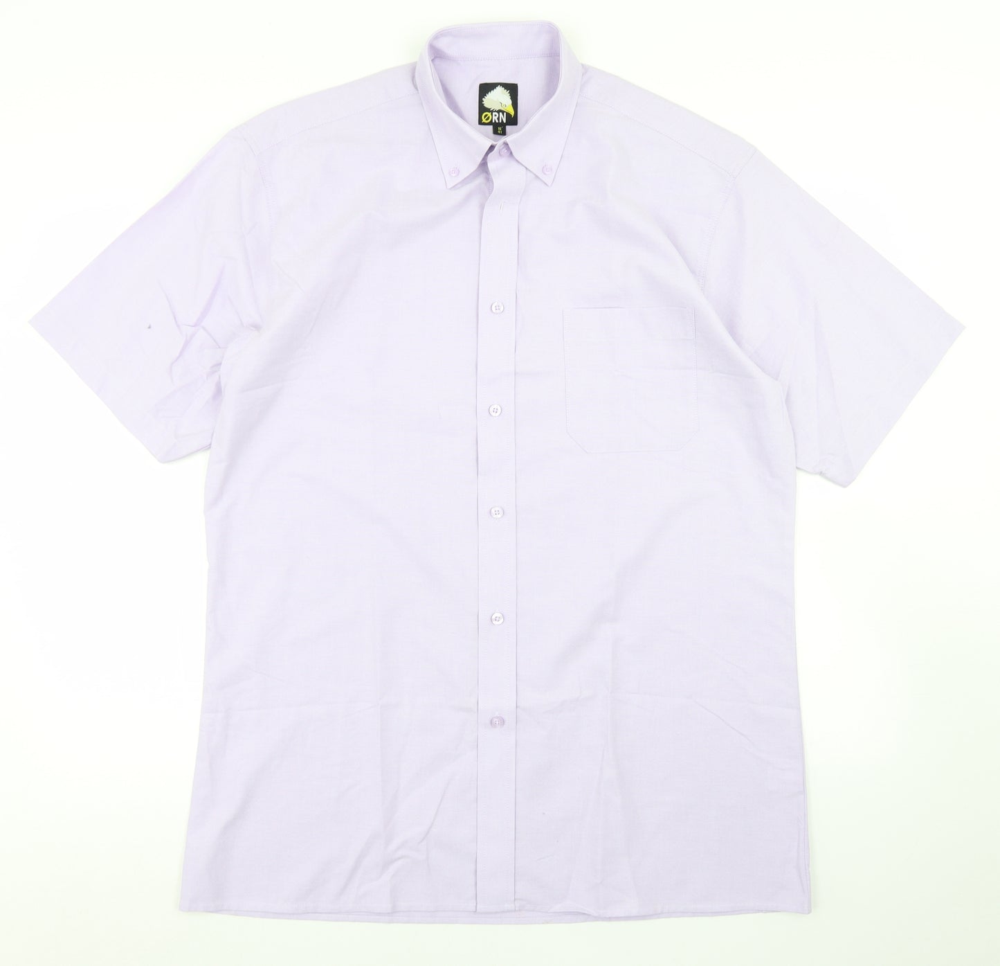 ORN Mens Purple  Cotton  Dress Shirt Size 16 Collared Button