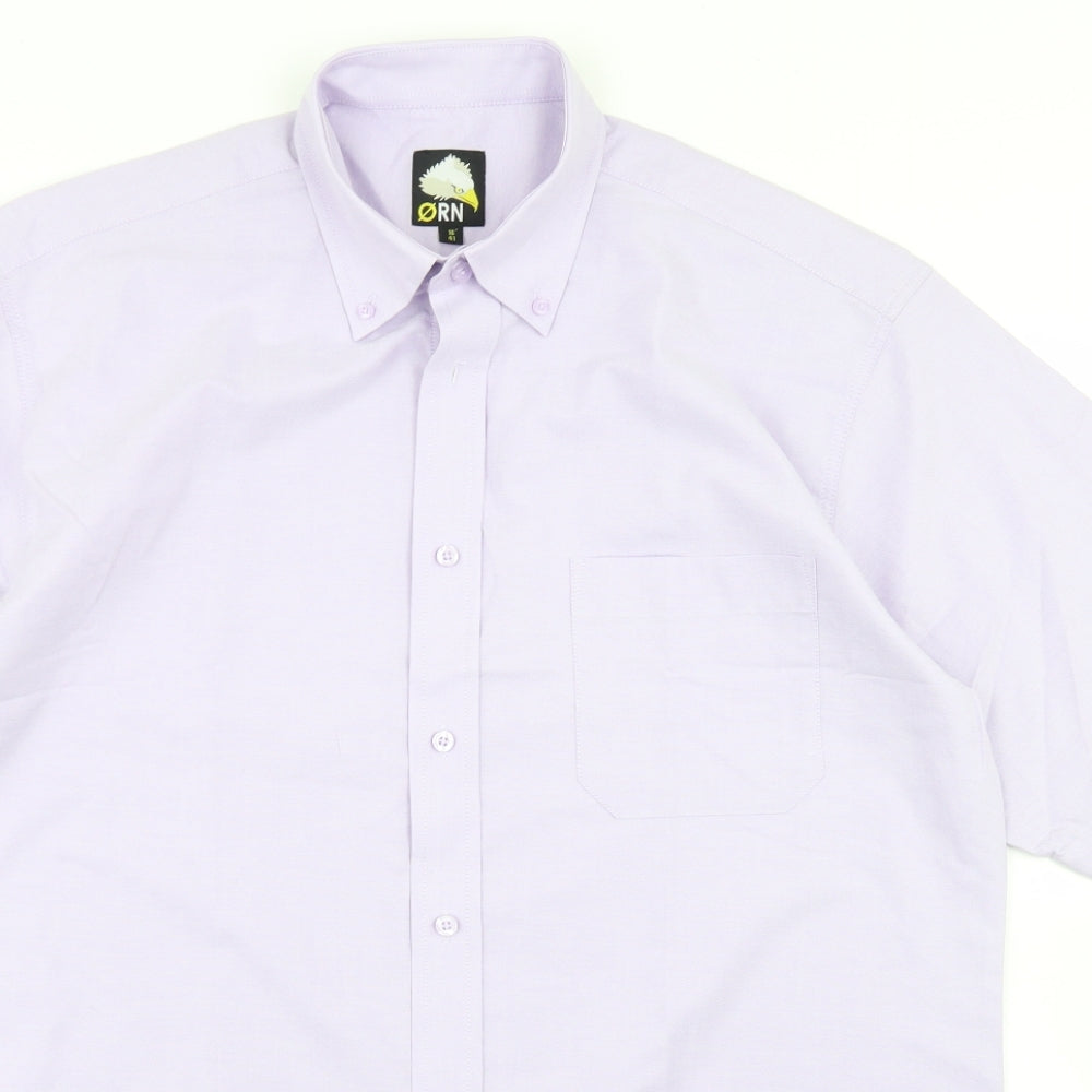 ORN Mens Purple  Cotton  Dress Shirt Size 16 Collared Button