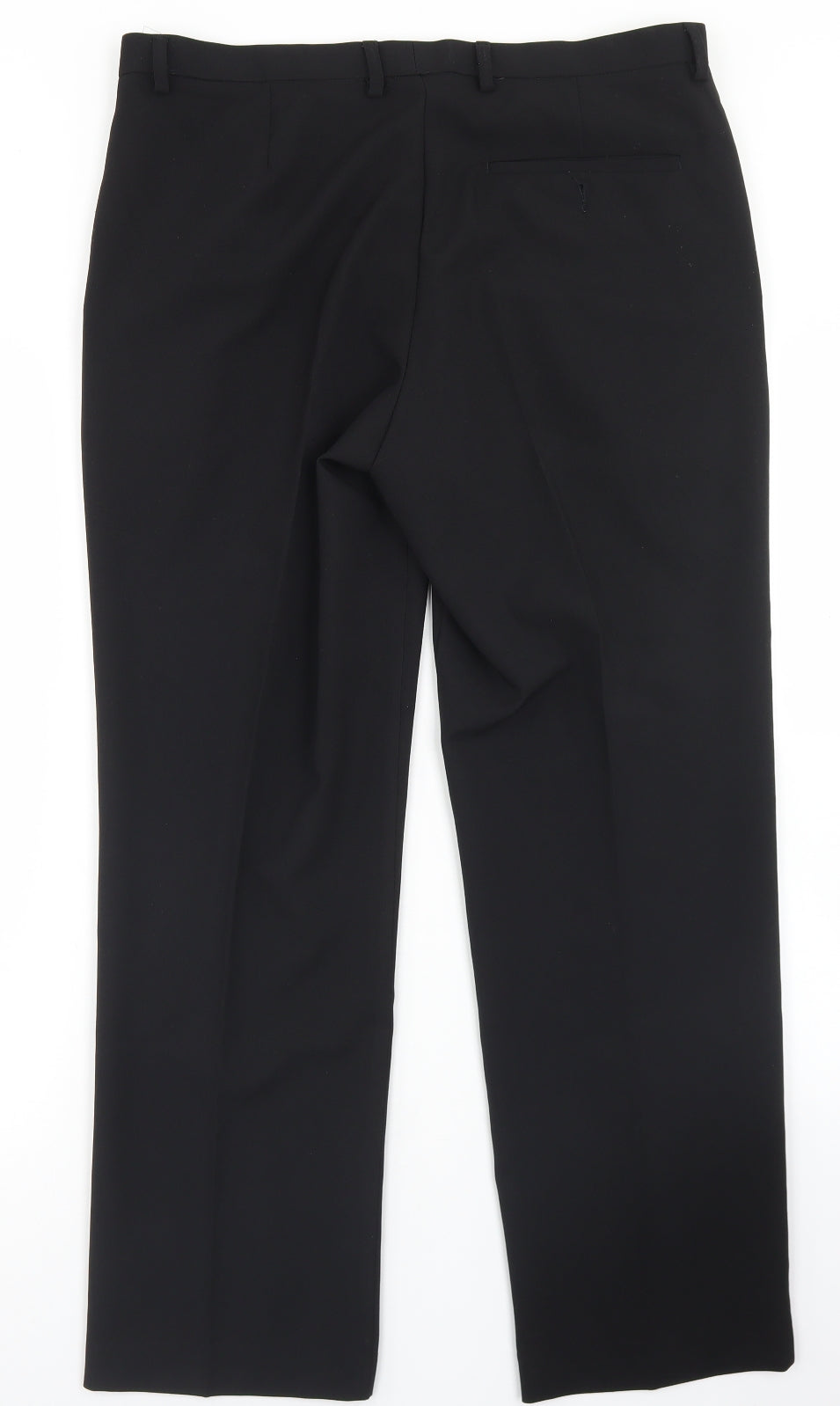 F&F Mens Black  Polyester Dress Pants Trousers Size 34 in L29 in Regular Button