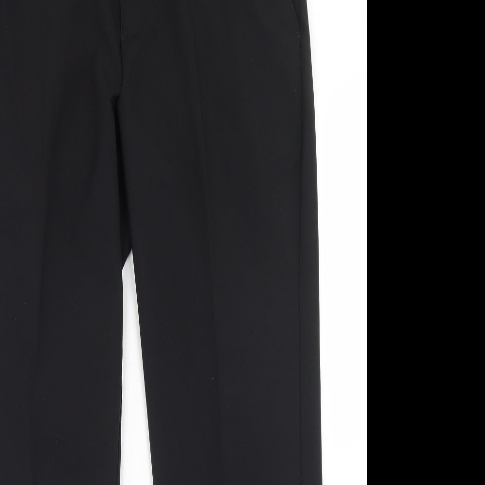 F&F Mens Black  Polyester Dress Pants Trousers Size 34 in L29 in Regular Button
