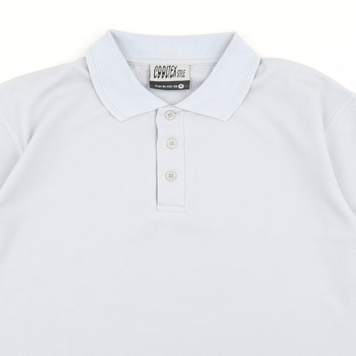 Cooltex Style Mens Blue  Polyester  Polo Size M Collared Button