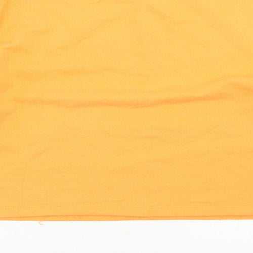 Pull&Bear Womens Orange  Cotton Pullover Sweatshirt Size S   - Cropped