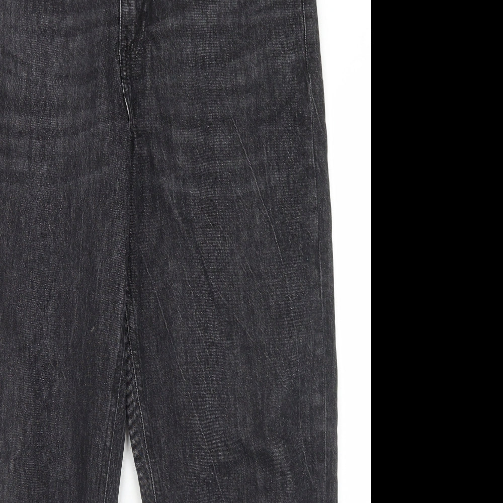 George Womens Black  Cotton Mom Jeans Size 14 L27 in Regular Button