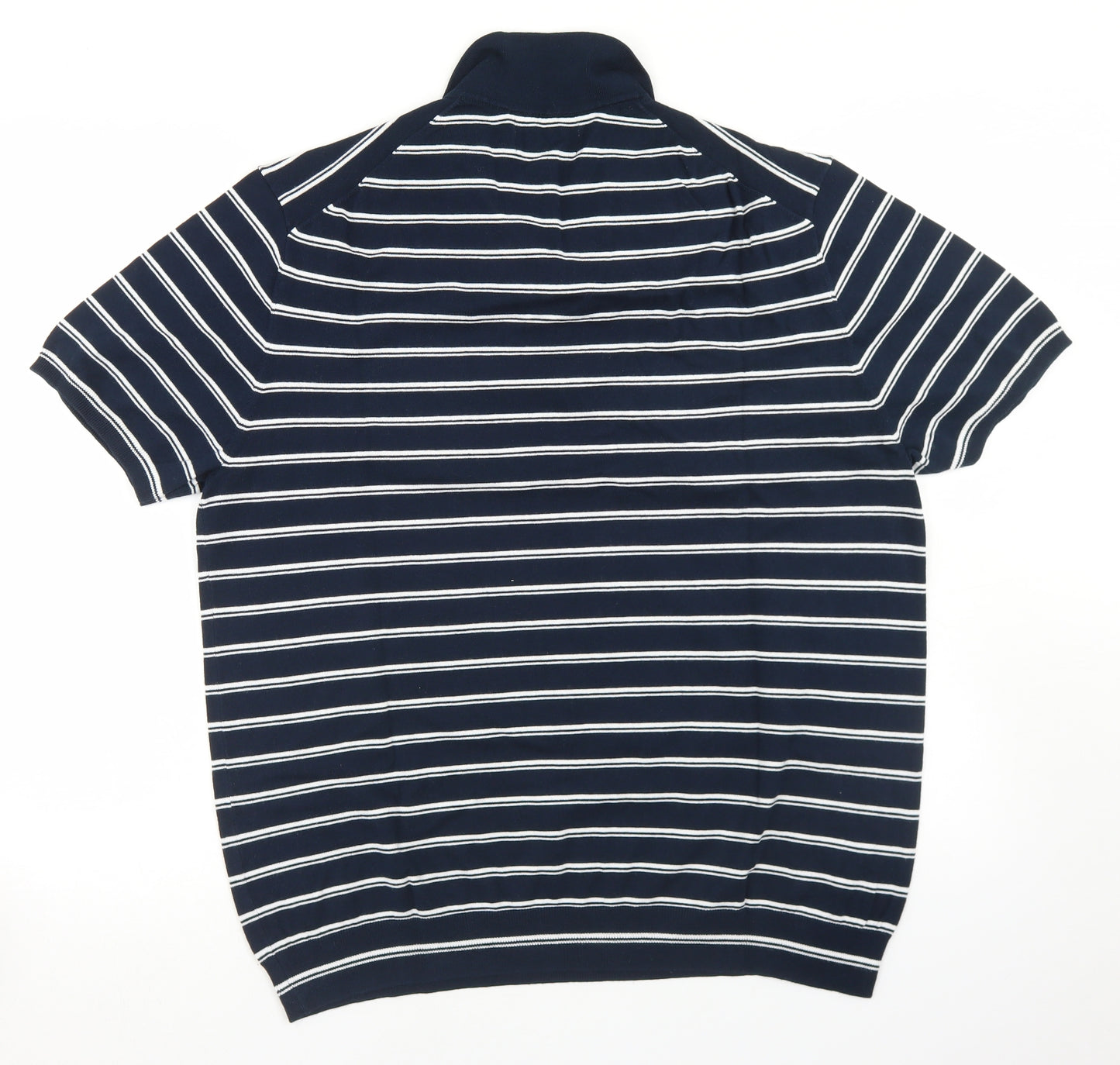 Autograph Mens Blue Striped Cotton  Polo Size XL Collared