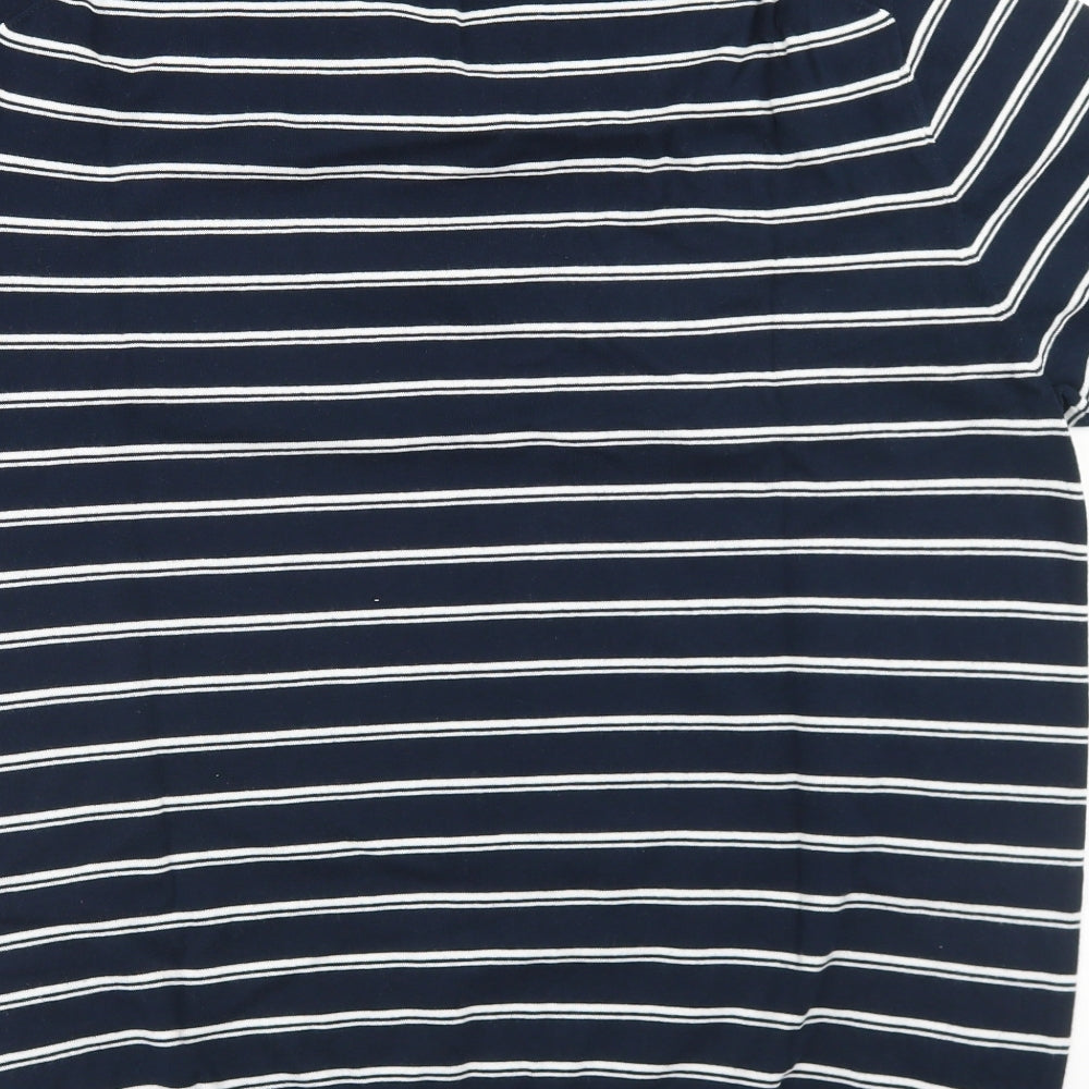 Autograph Mens Blue Striped Cotton  Polo Size XL Collared