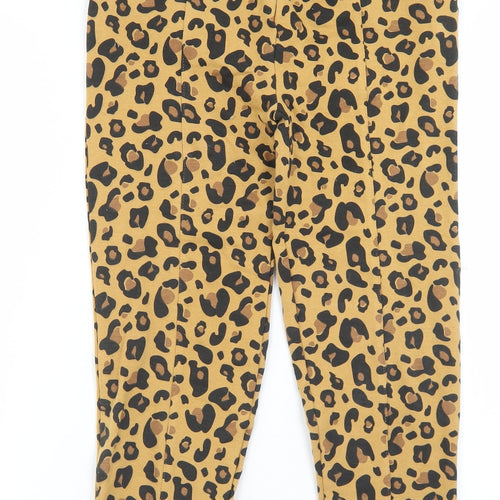Crafted Girls Beige Animal Print Cotton Dress Pants Trousers Size 13 Years  Regular