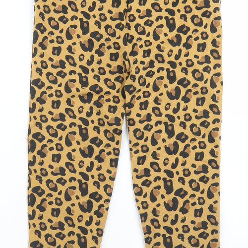 Crafted Girls Beige Animal Print Cotton Dress Pants Trousers Size 13 Years  Regular