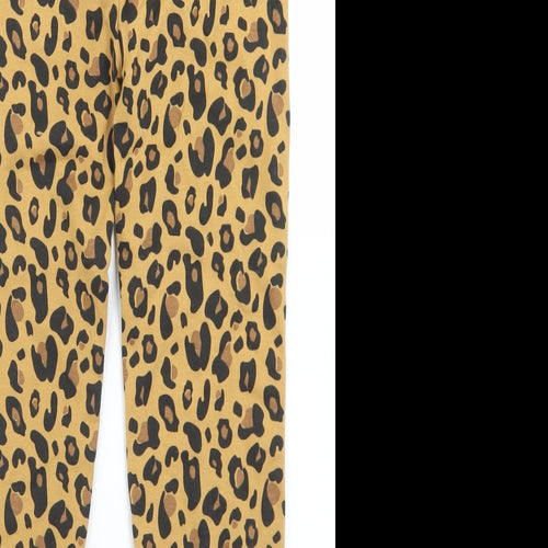 Crafted Girls Beige Animal Print Cotton Dress Pants Trousers Size 13 Years  Regular