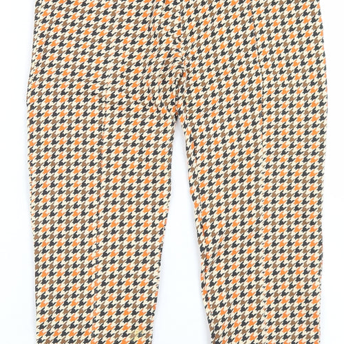 Crafted Girls Beige Houndstooth Cotton Dress Pants Trousers Size 13 Years  Regular