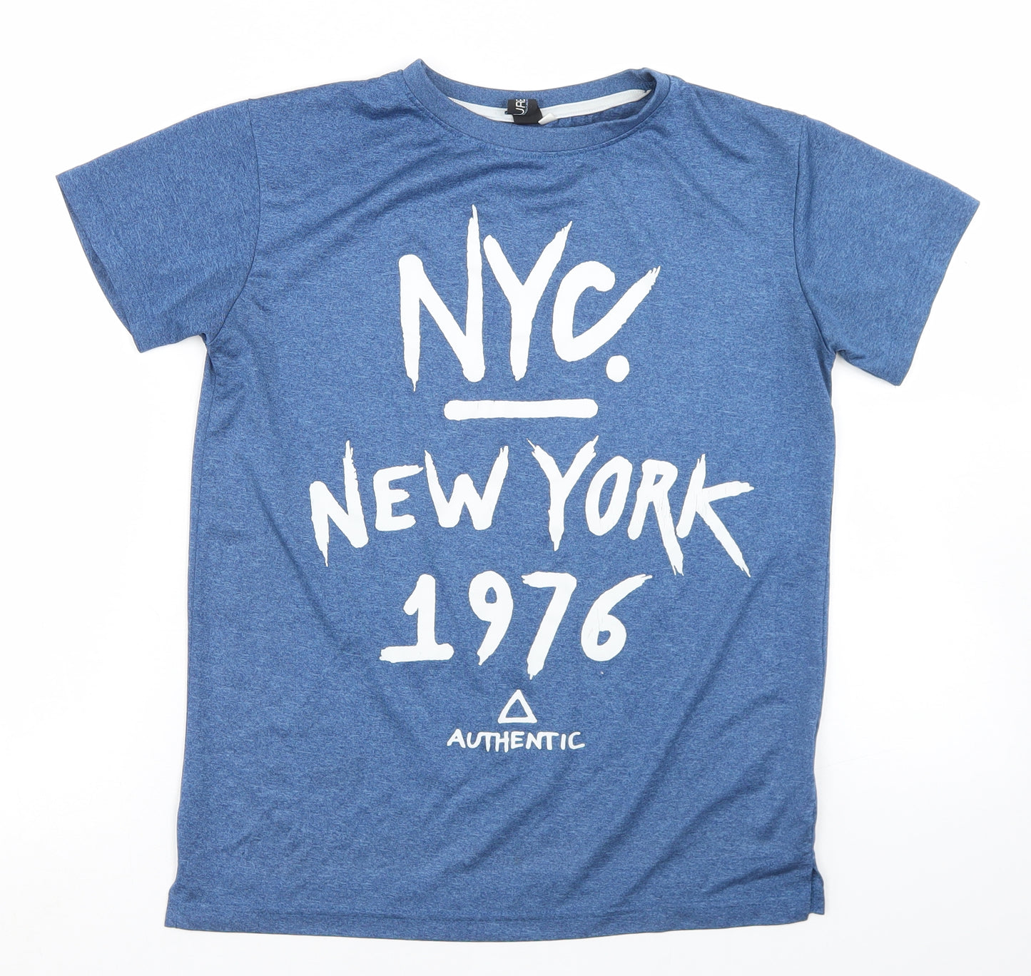 Urban Outlaws Boys Blue  Polyester Basic T-Shirt Size 13-14 Years Crew Neck  - NYC