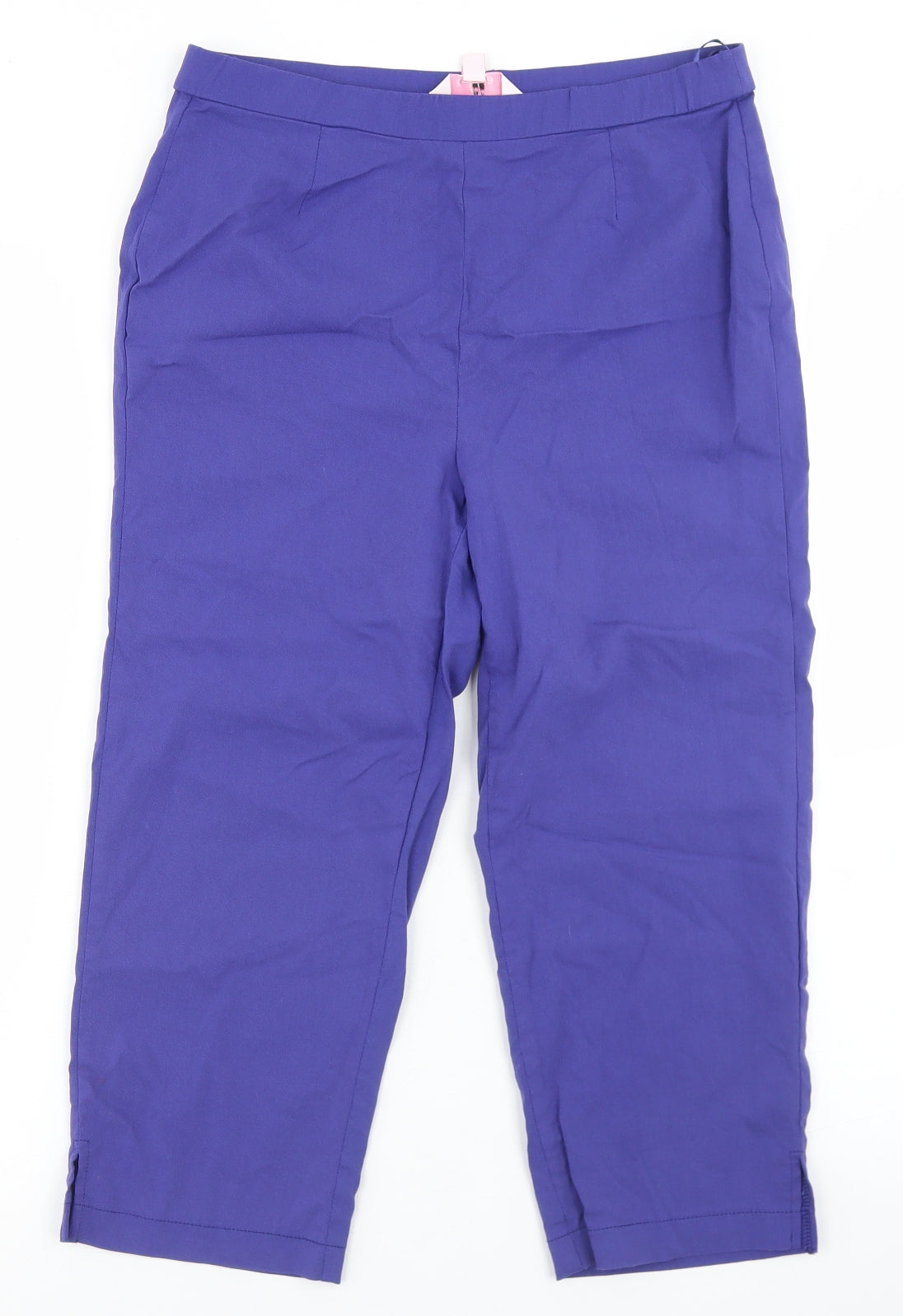 Julipa Womens Blue  Viscose Pedal Pusher Trousers Size 14 L20 in Regular