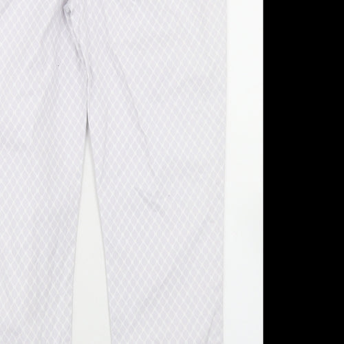 Gap Womens Grey Geometric Cotton Pedal Pusher Trousers Size 6 L26 in Regular Button