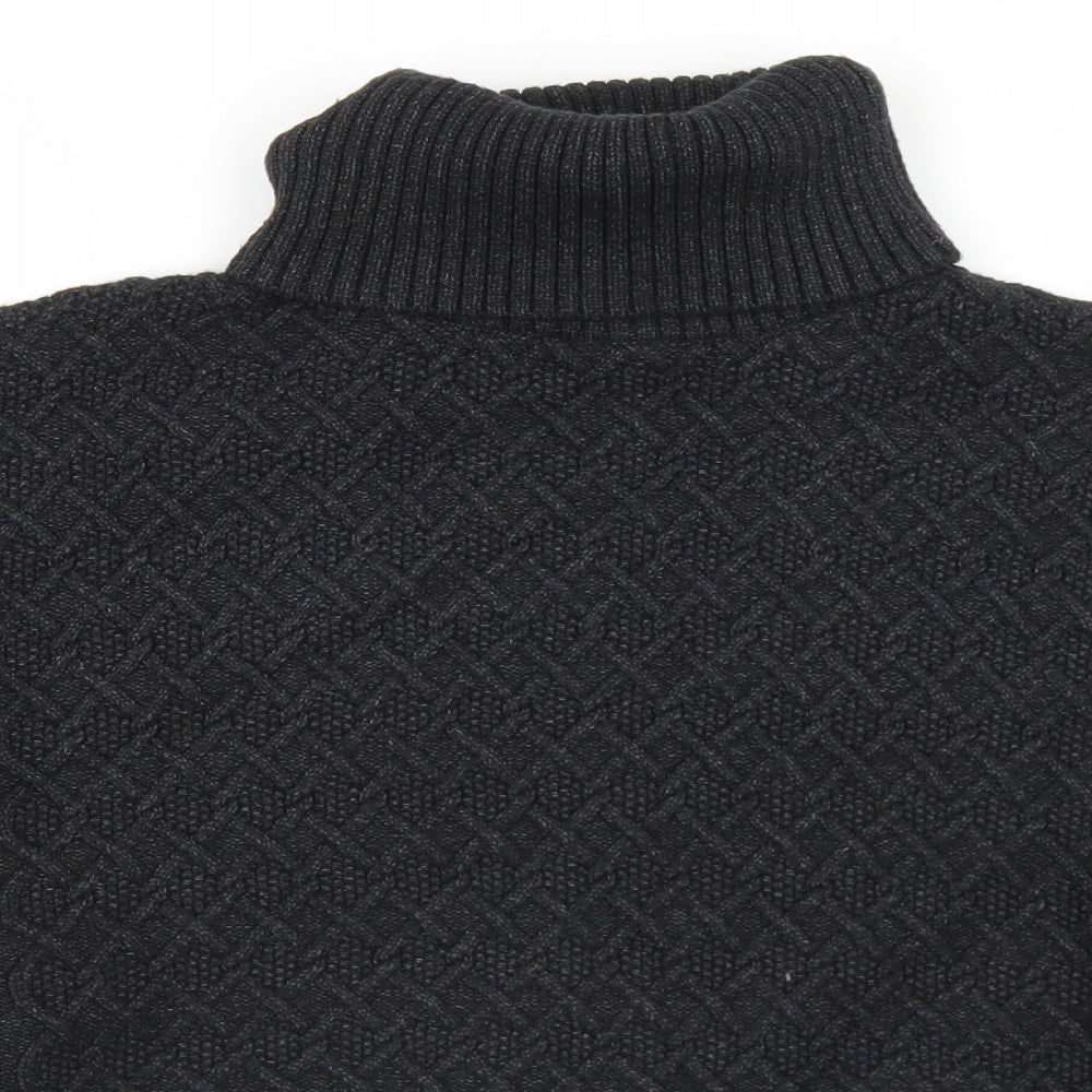Zara Womens Black Roll Neck  Viscose  Jumper Size M   - Cropped