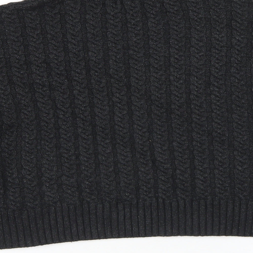 Zara Womens Black Roll Neck  Viscose  Jumper Size M   - Cropped