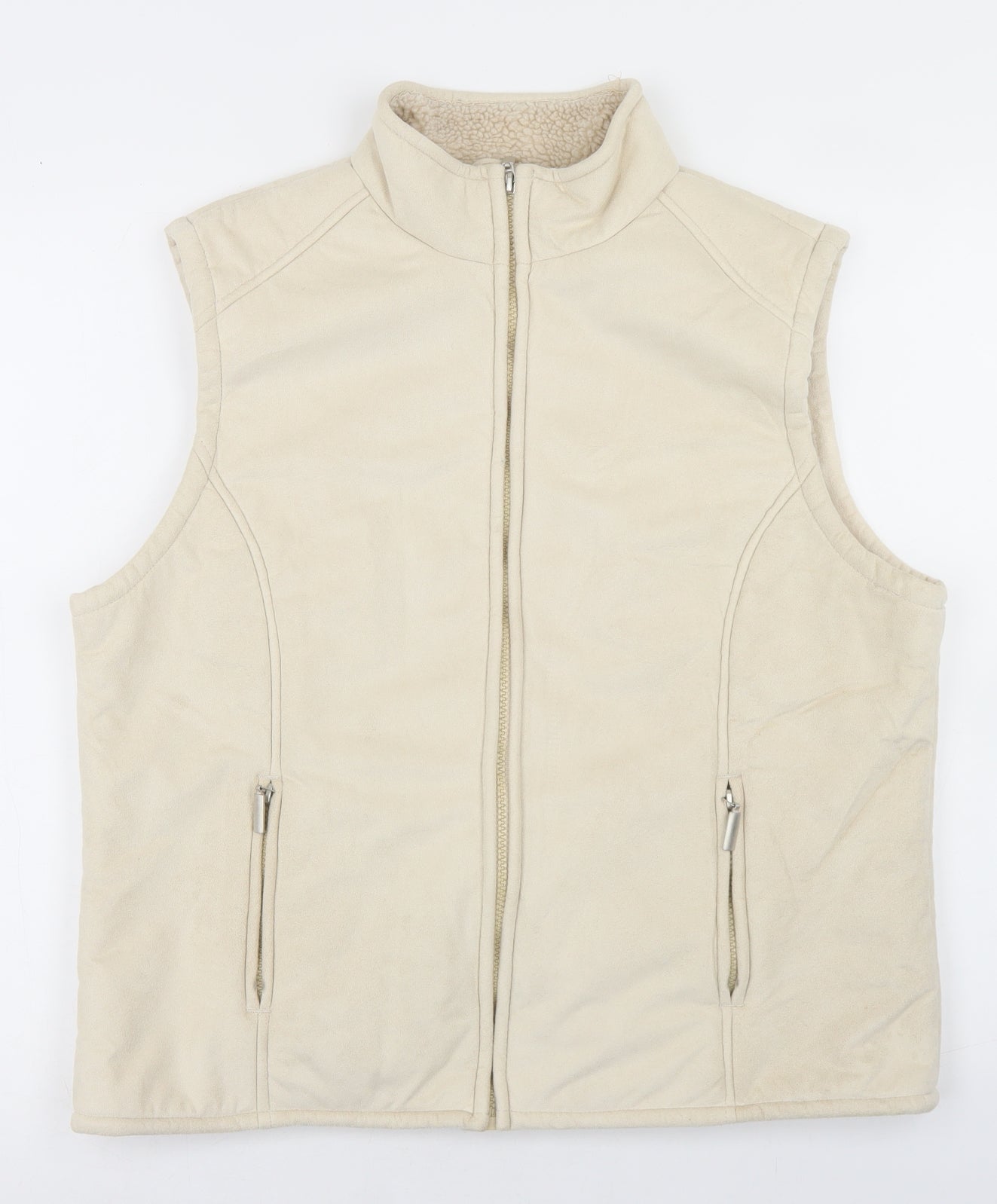 Pure & Natural Womens Beige   Gilet Coat Size M  Zip