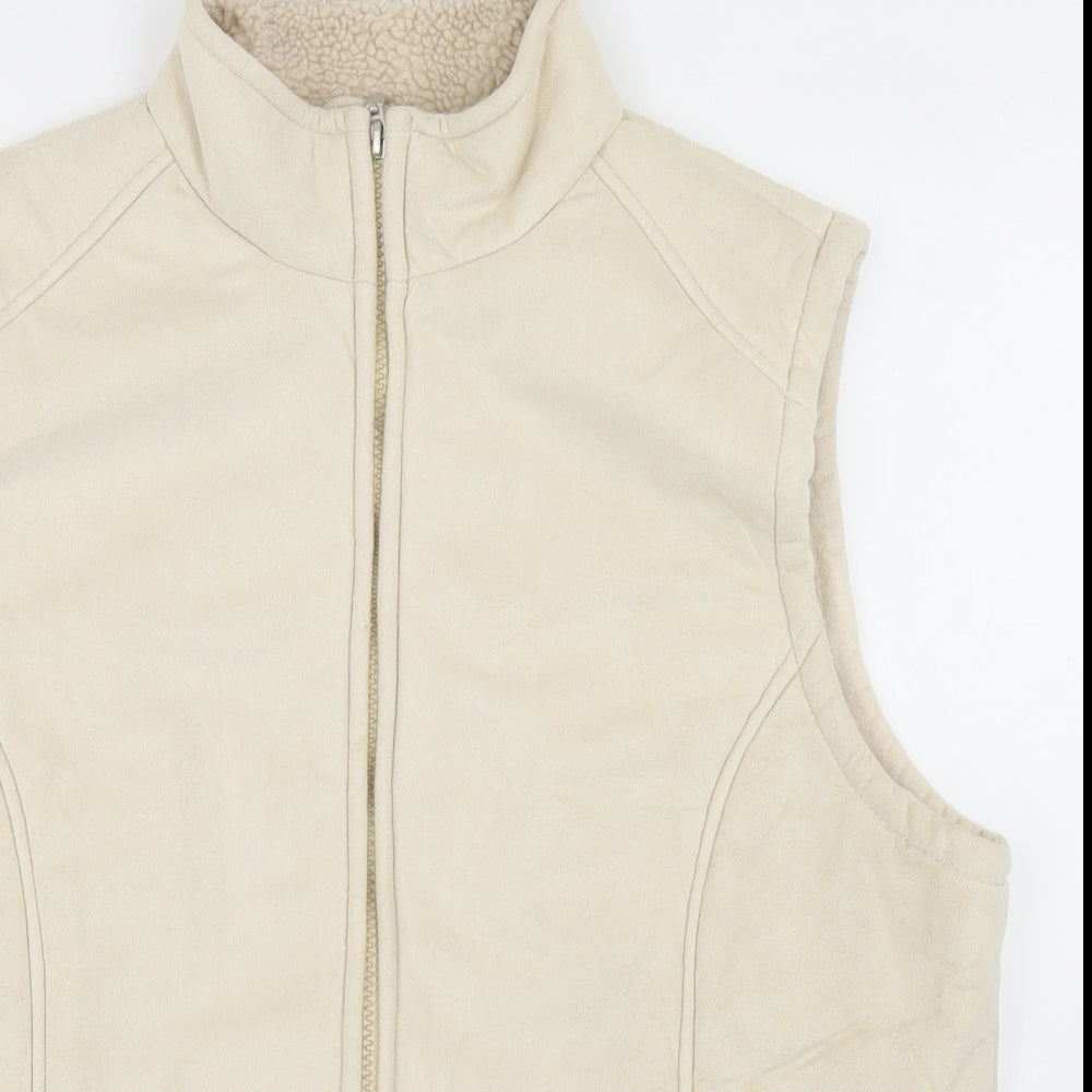 Pure & Natural Womens Beige   Gilet Coat Size M  Zip