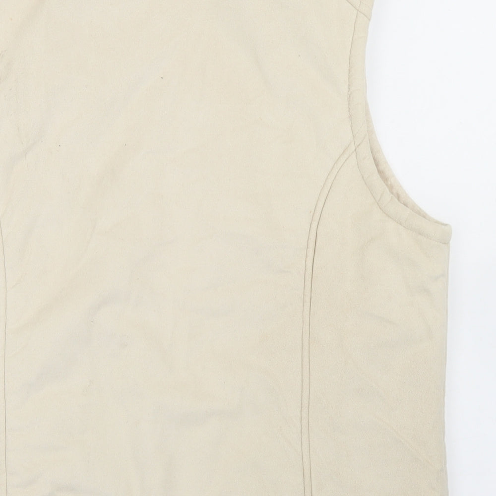 Pure & Natural Womens Beige   Gilet Coat Size M  Zip