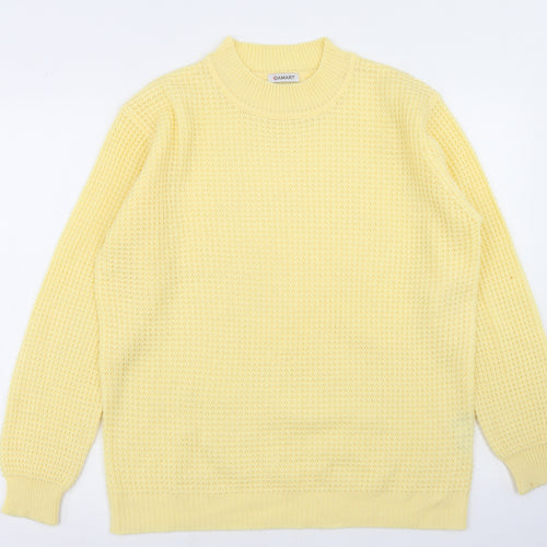 Damart Womens Yellow Crew Neck  Acrylic Pullover Jumper Size 18