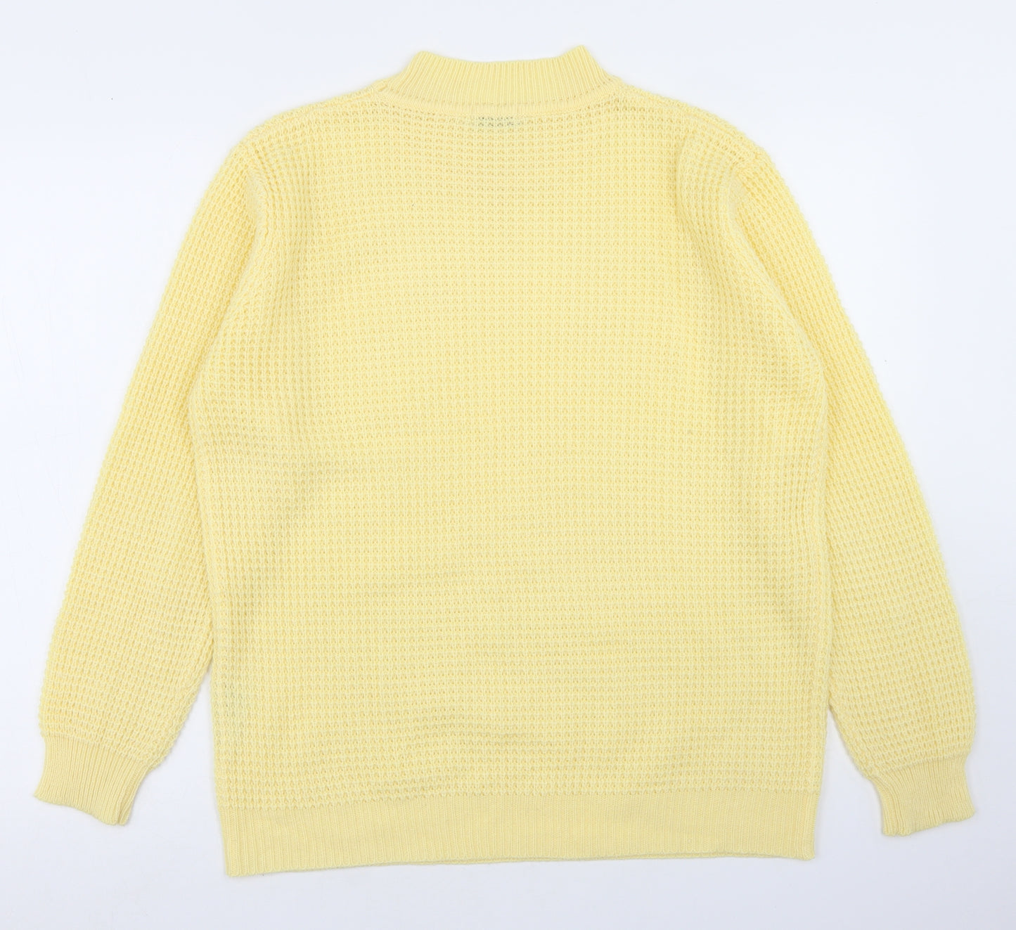 Damart Womens Yellow Crew Neck  Acrylic Pullover Jumper Size 18