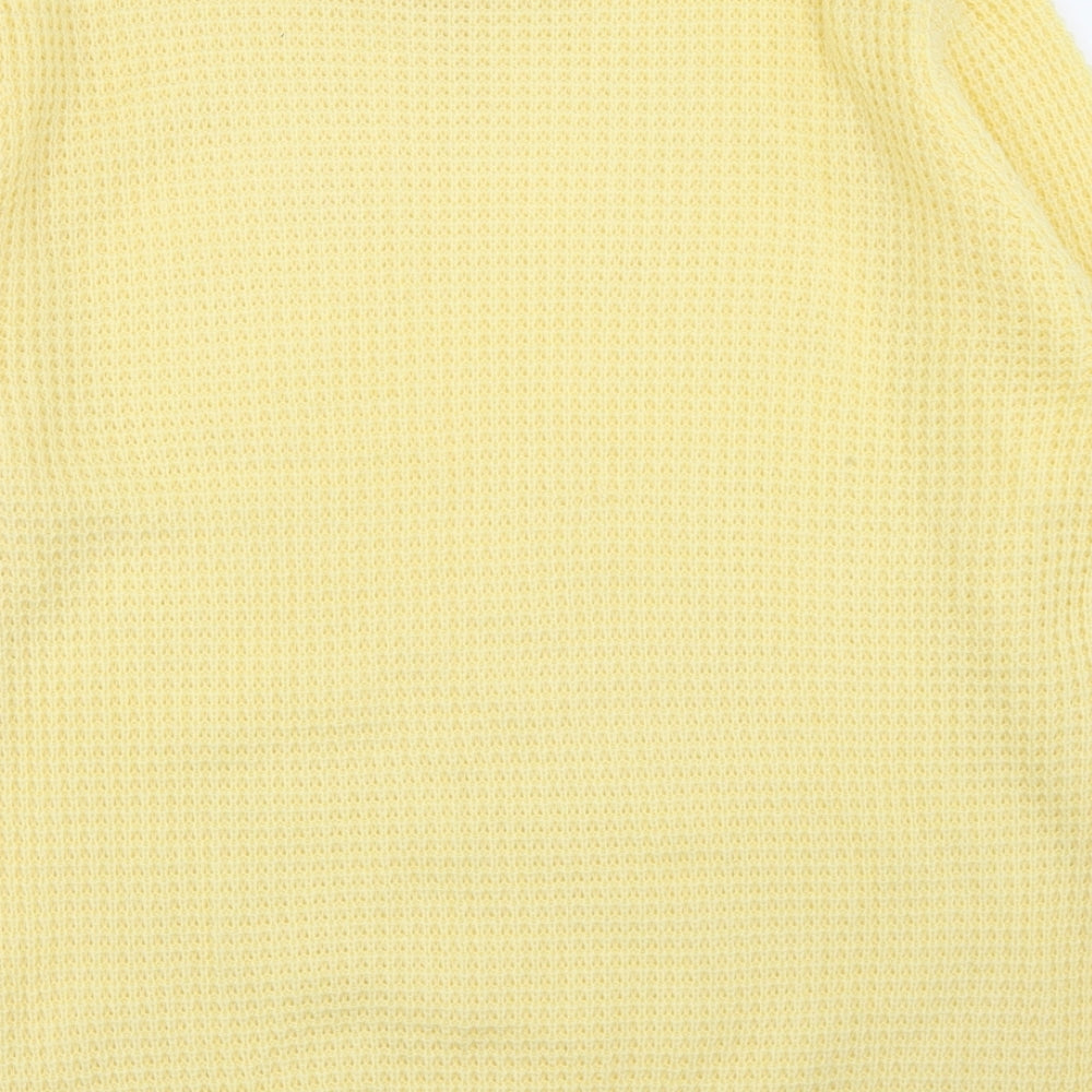 Damart Womens Yellow Crew Neck  Acrylic Pullover Jumper Size 18